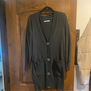 Lily McNeal Dark Gray Cardigan (100% Cashmere)